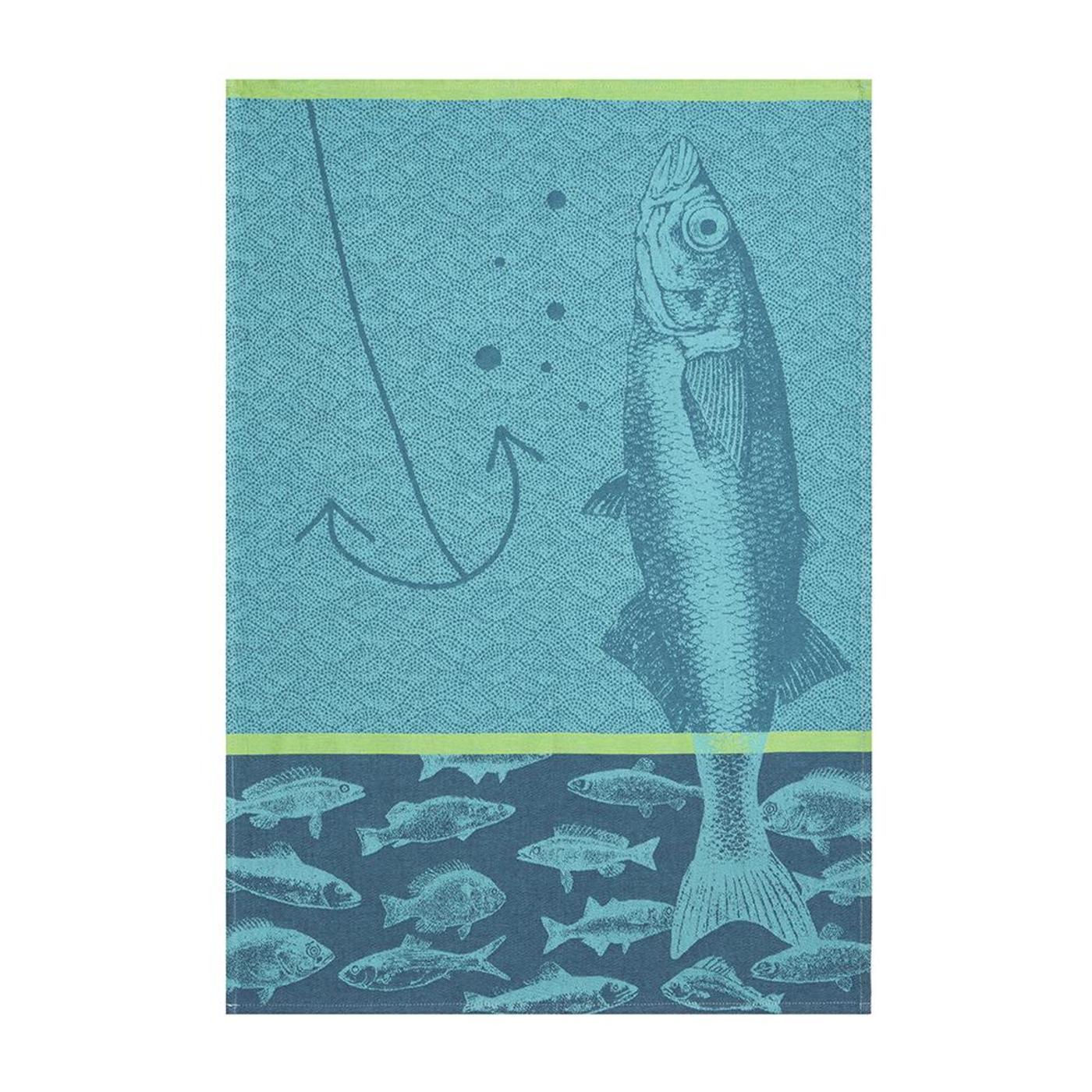 Coucke - Poissons Blue Tea Towel