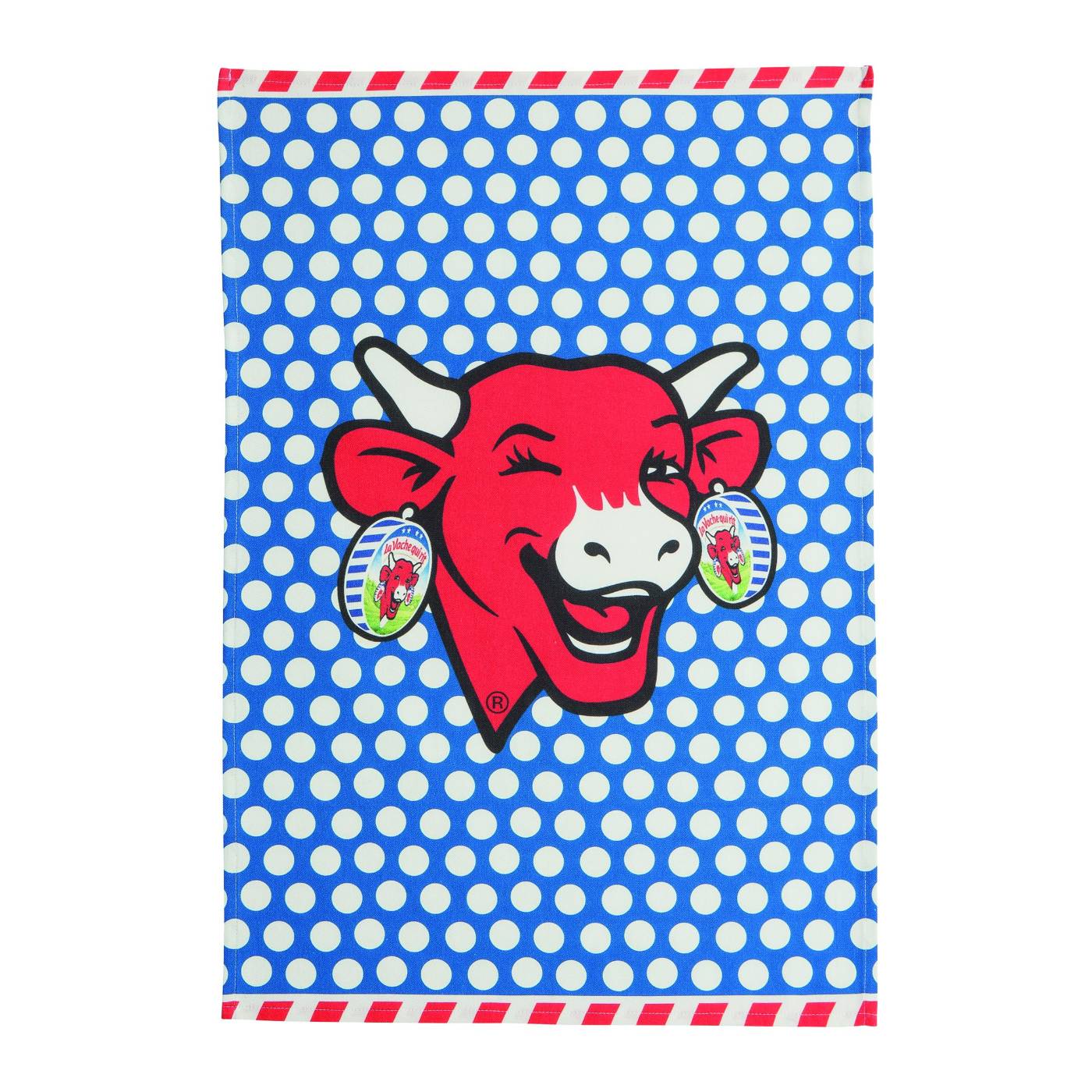 Coucke - La Vache Qui Rit Pop Bleu Tea Towel