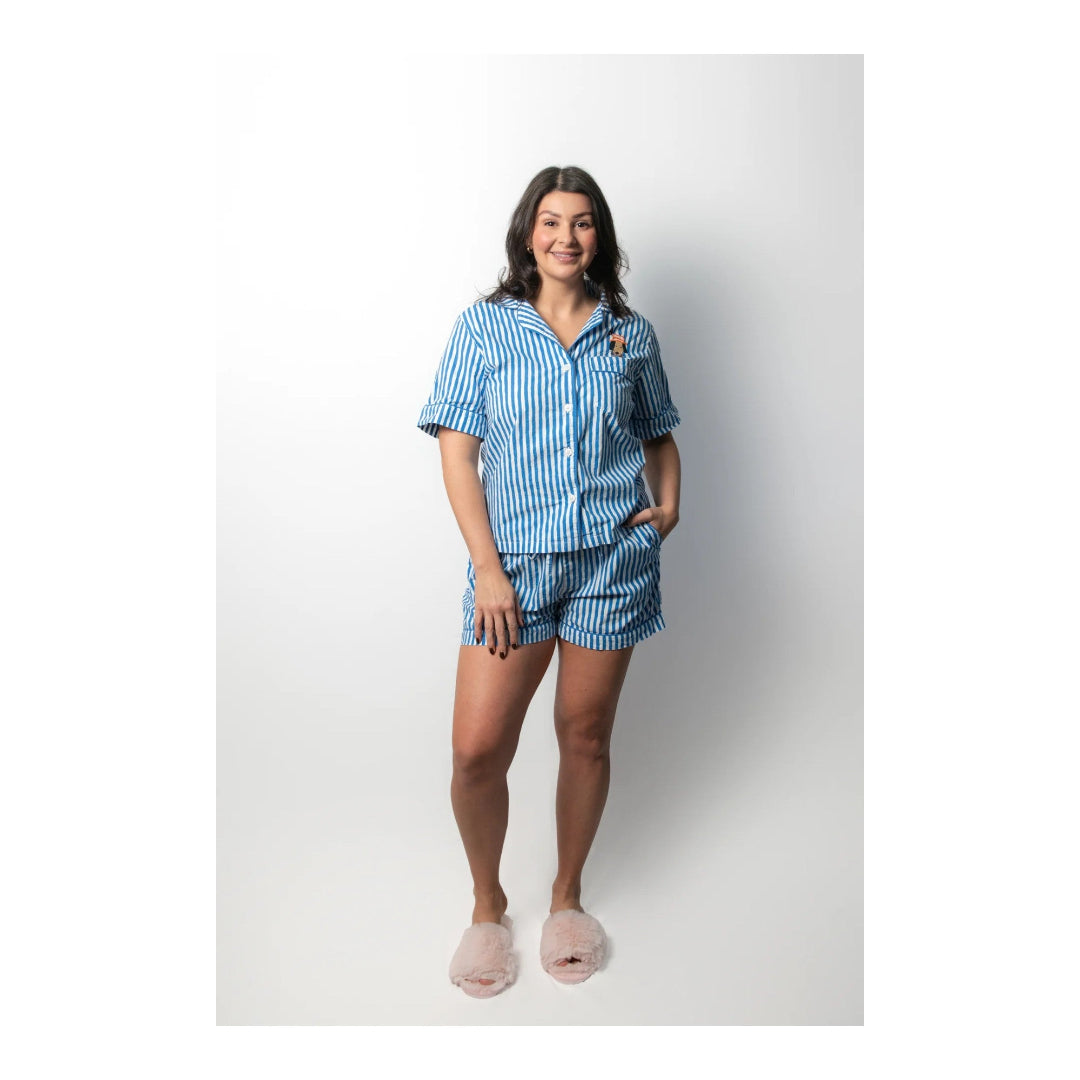 Blue Striped Short Pajama