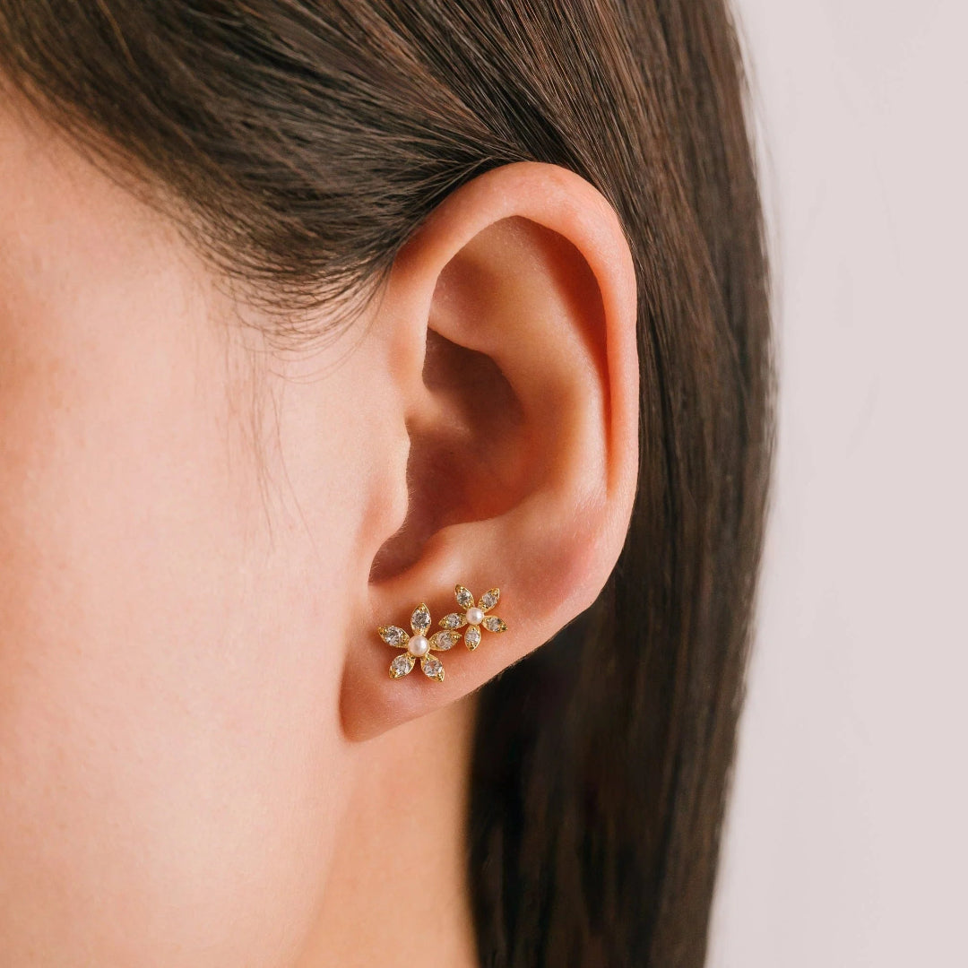 Boucles d'oreilles à tige Harlowe en argent 