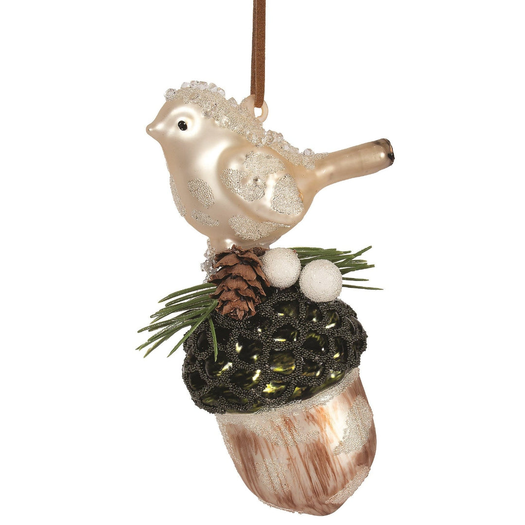 Bird on Acorn Ornament
