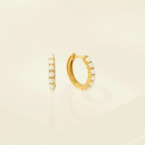 Opal 15mm Hoop Earrings