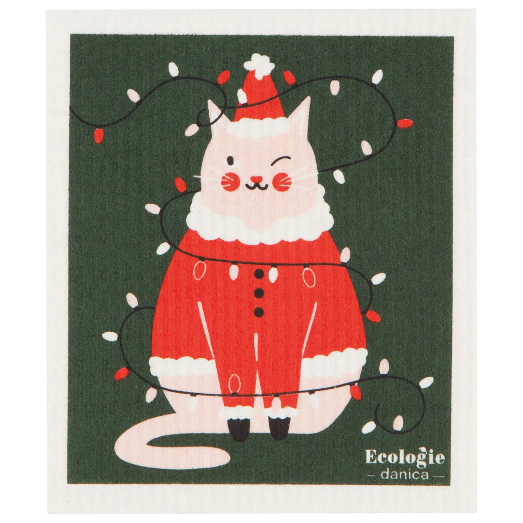 Swedish Dishcloth Festive Feline