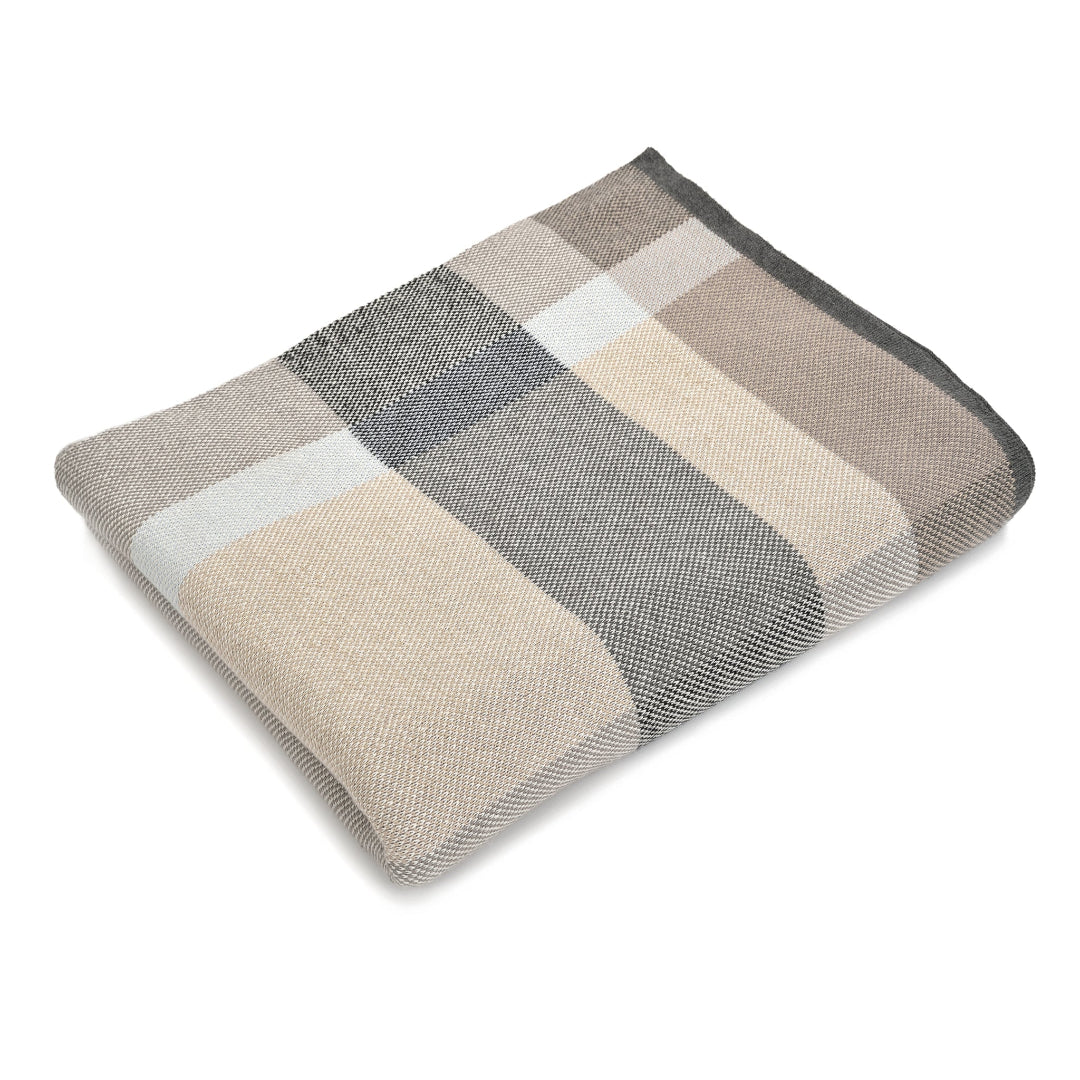 James Plaid Throw - Grey