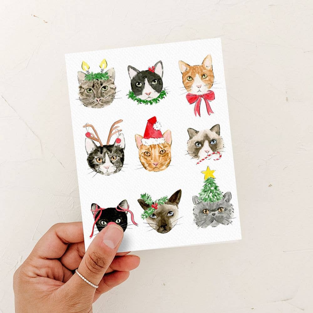 Carte de voeux de Noël avec chats