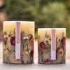 Rosy Rings - Apricot Rose Medium Round Botanical Candle