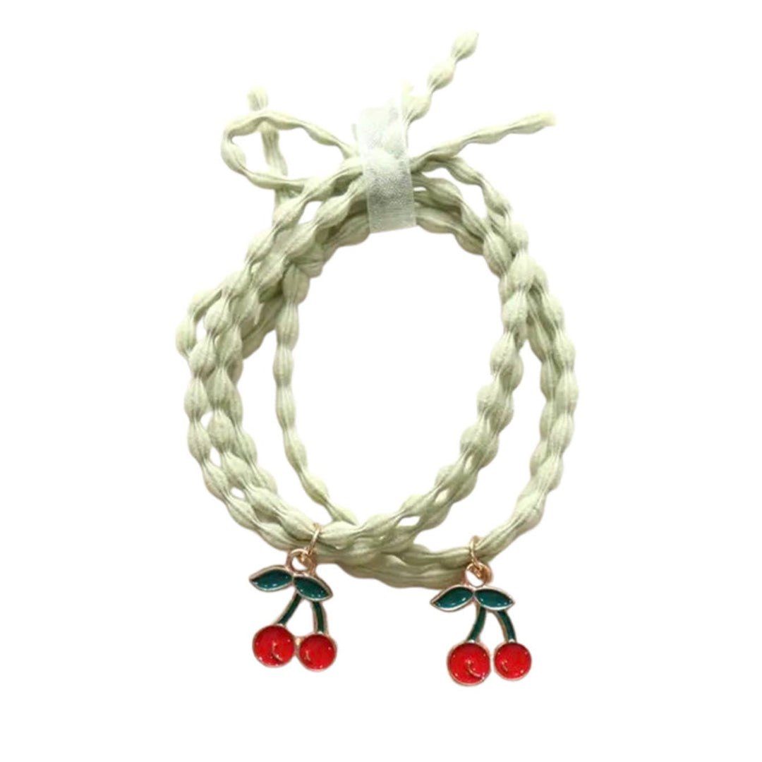 Bracelet élastique à cheveux - Cerises