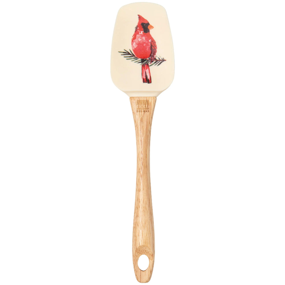 Spatula with a red cardinal on a white background