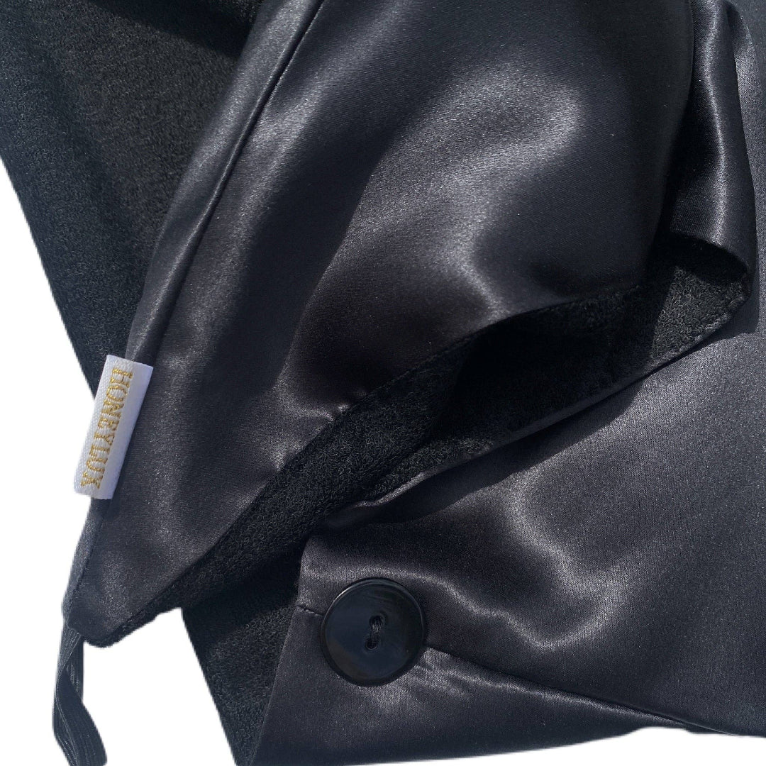 HoneyLux - Écharpe réversible en soie - Noir