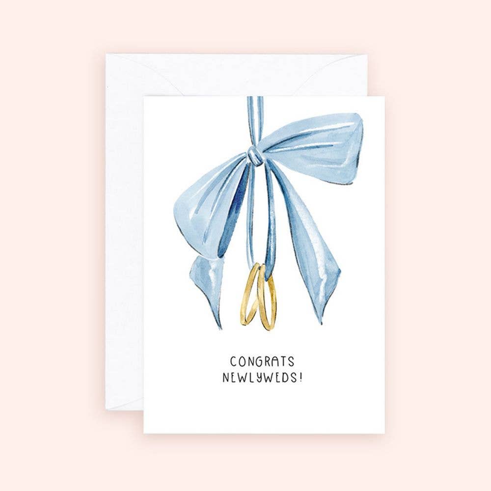 Mini Card - Wedding Rings & Bows Enclosure Card
