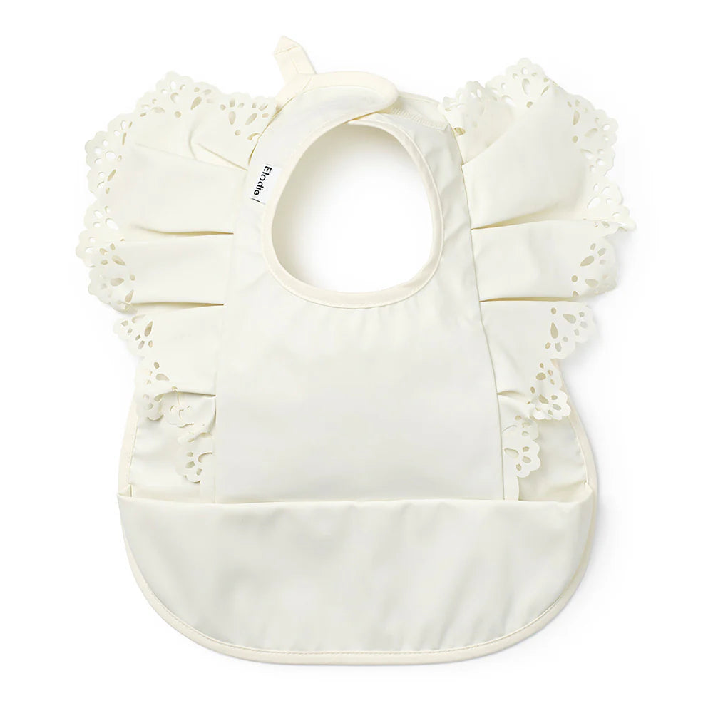 Elodie - Baby Bib Vanilla White