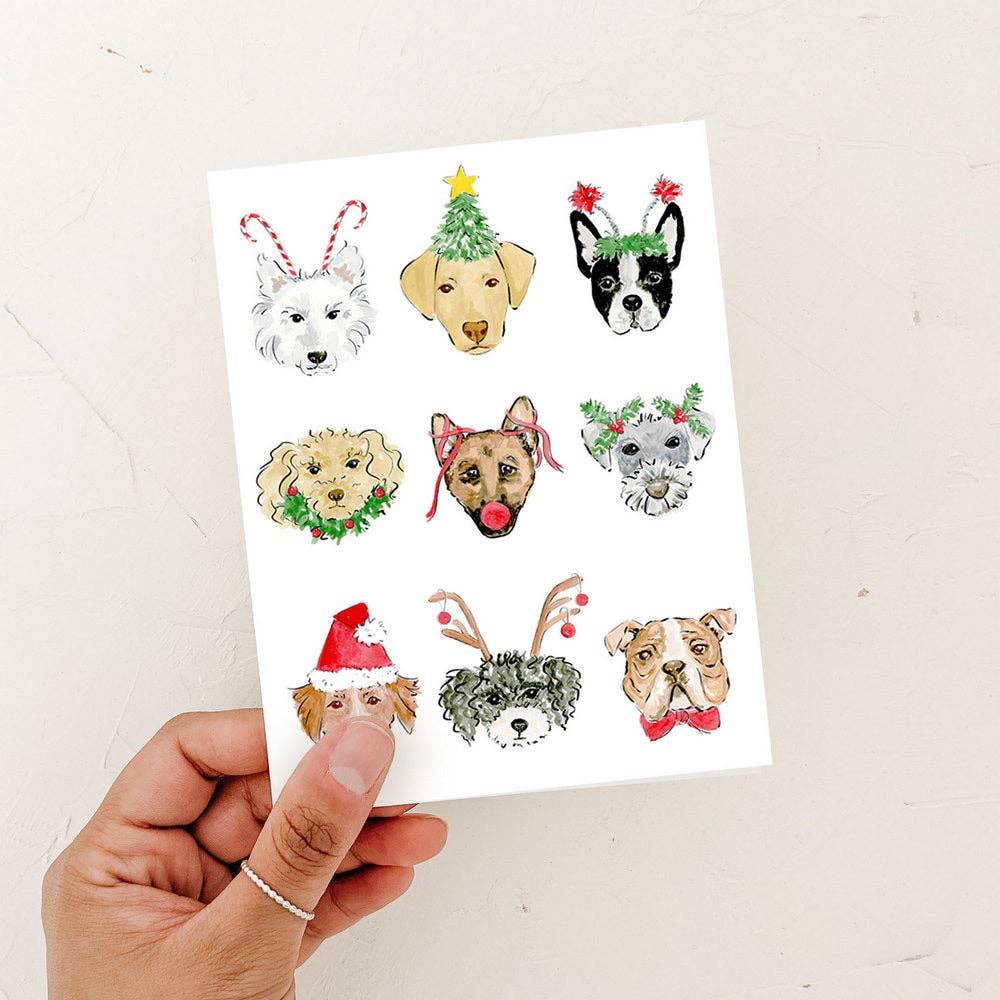 Merry Dogs Christmas Holiday Greeting Card