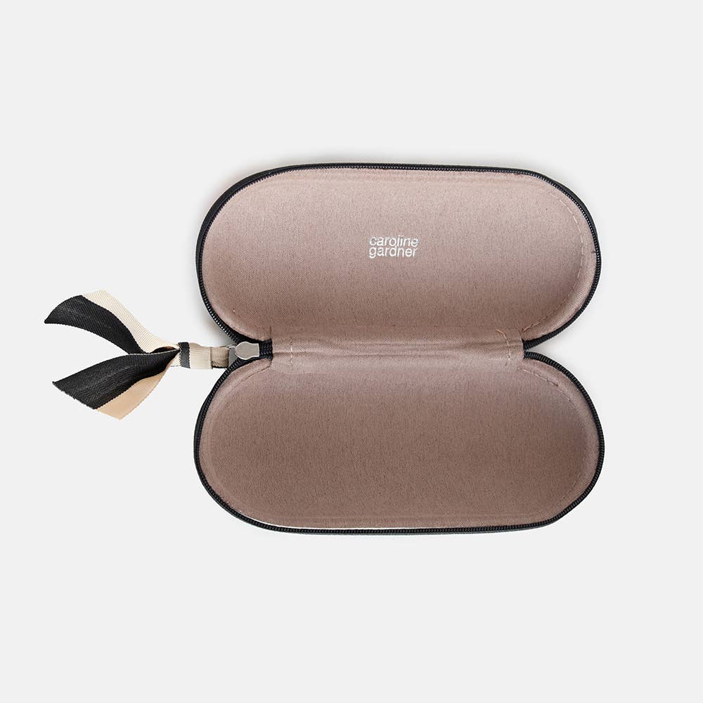 Caroline Gardner - Multi Flower Charcoal Zip Glasses Case