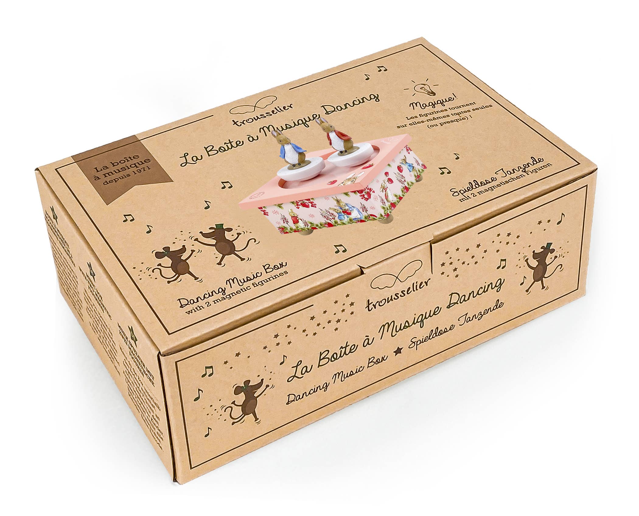 TROUSSELIER SAS - Dancing Peter Rabbit© Music Box Strawberries