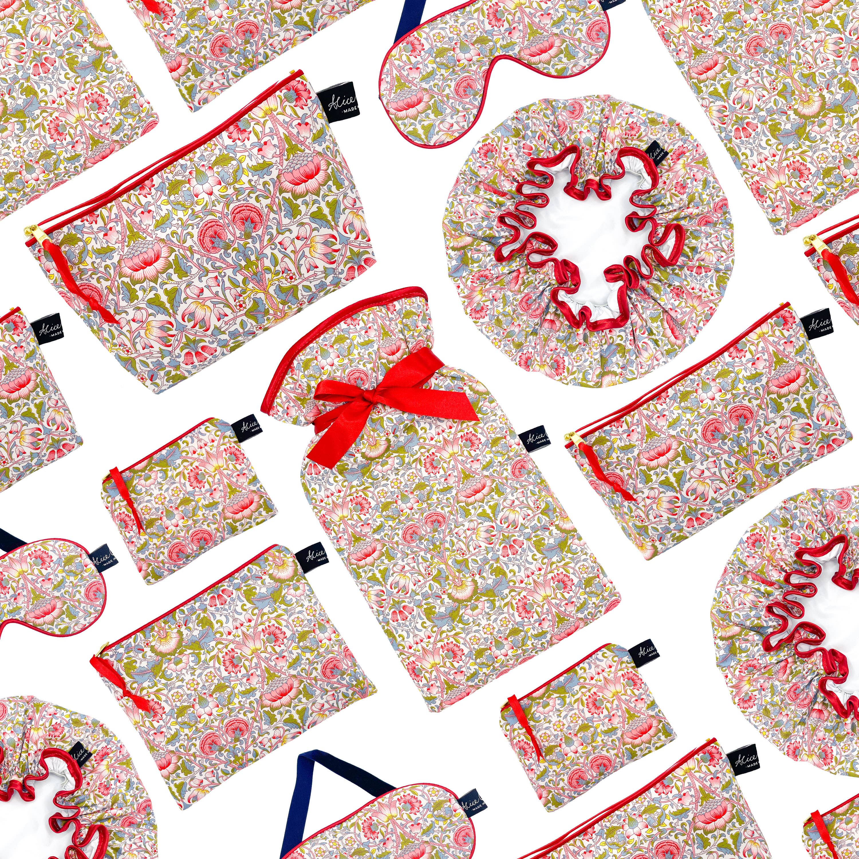 Alice Caroline - Bonnet de douche Liberty Lodden Wild Cherry | Cadeaux