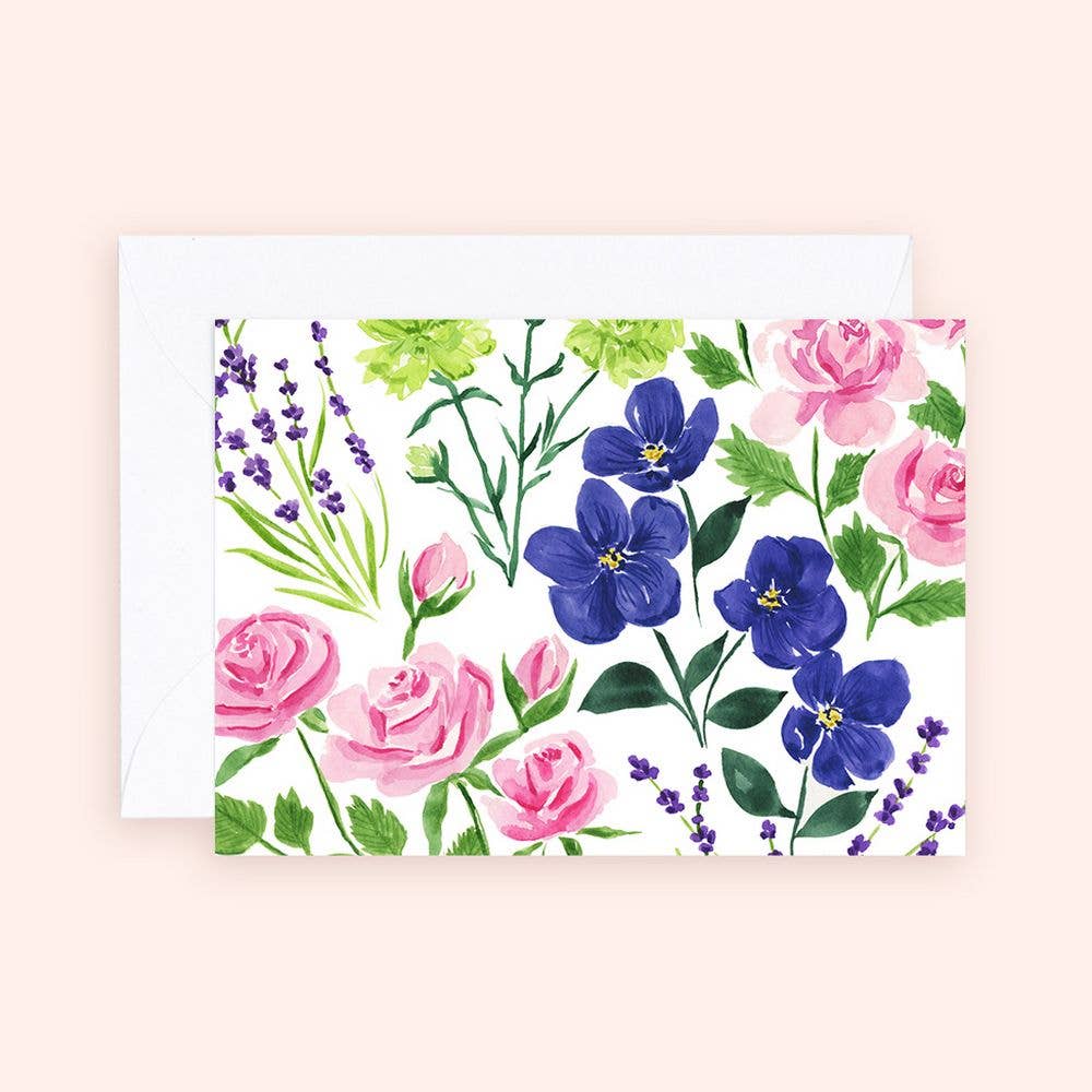 Mini Card - Pansies & Roses Enclosure Card