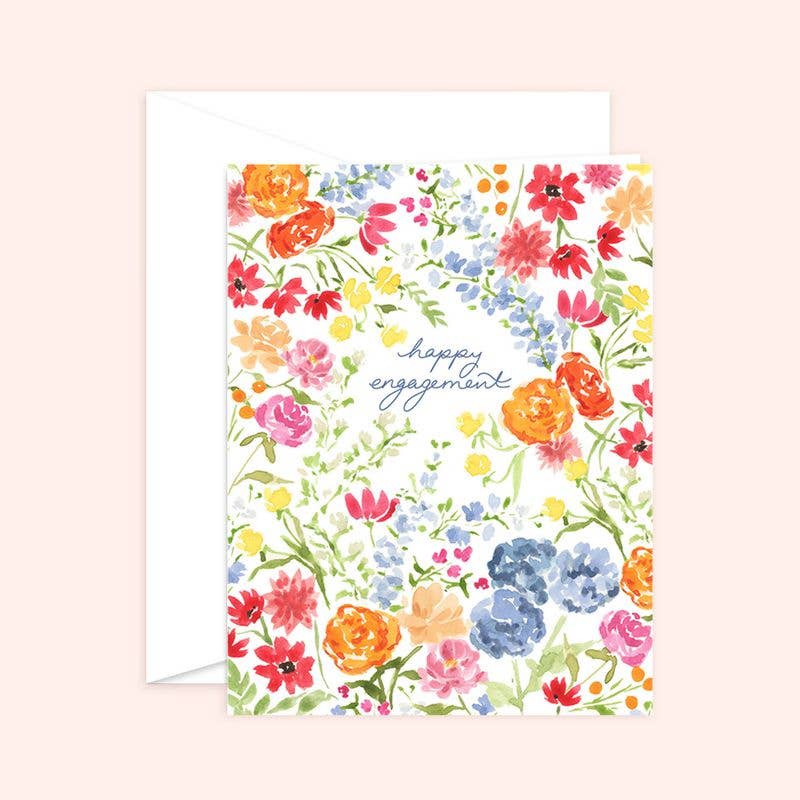 Carte florale « Joyeuses fiançailles » | Nouvelles fiancées