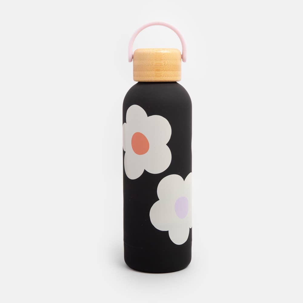 Caroline Gardner - Multi Flower Charcoal Metal Water Bottle