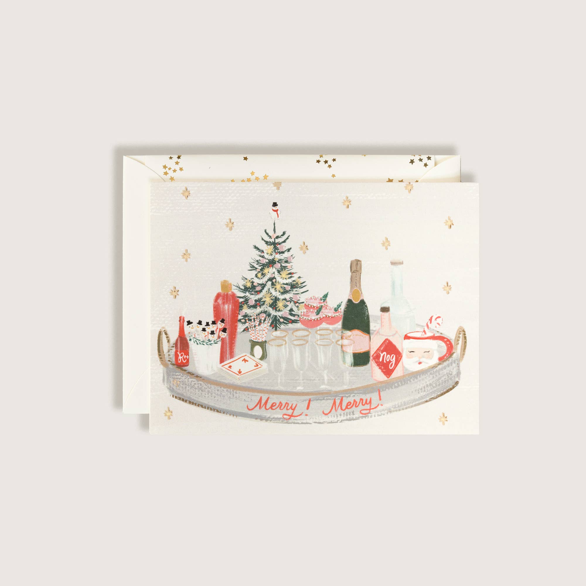 The First Snow - Merry Merry Holiday Tray Christmas Greeting Card