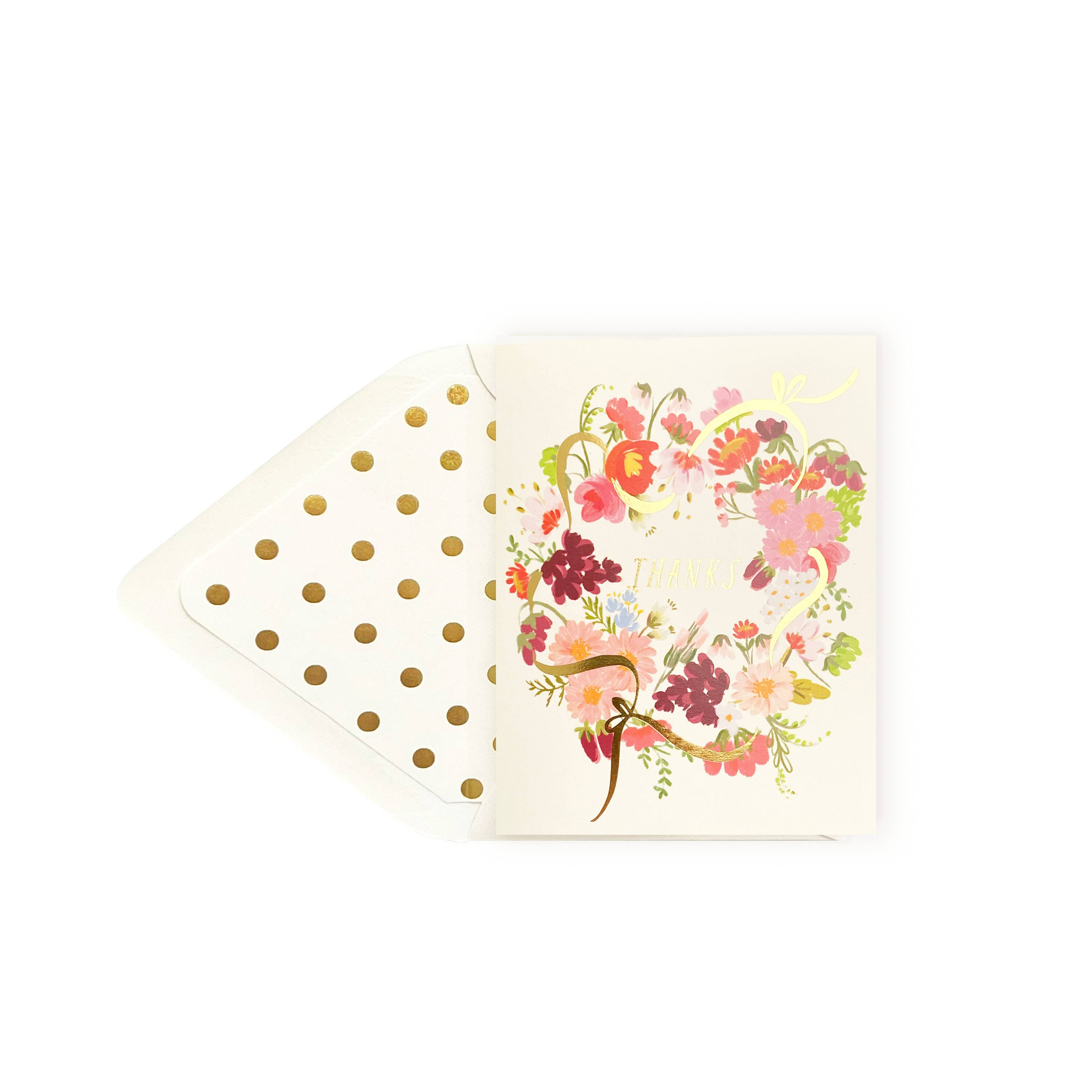 The First Snow - Thanks Flower Wreath Thank You Greeting Greeting Card
