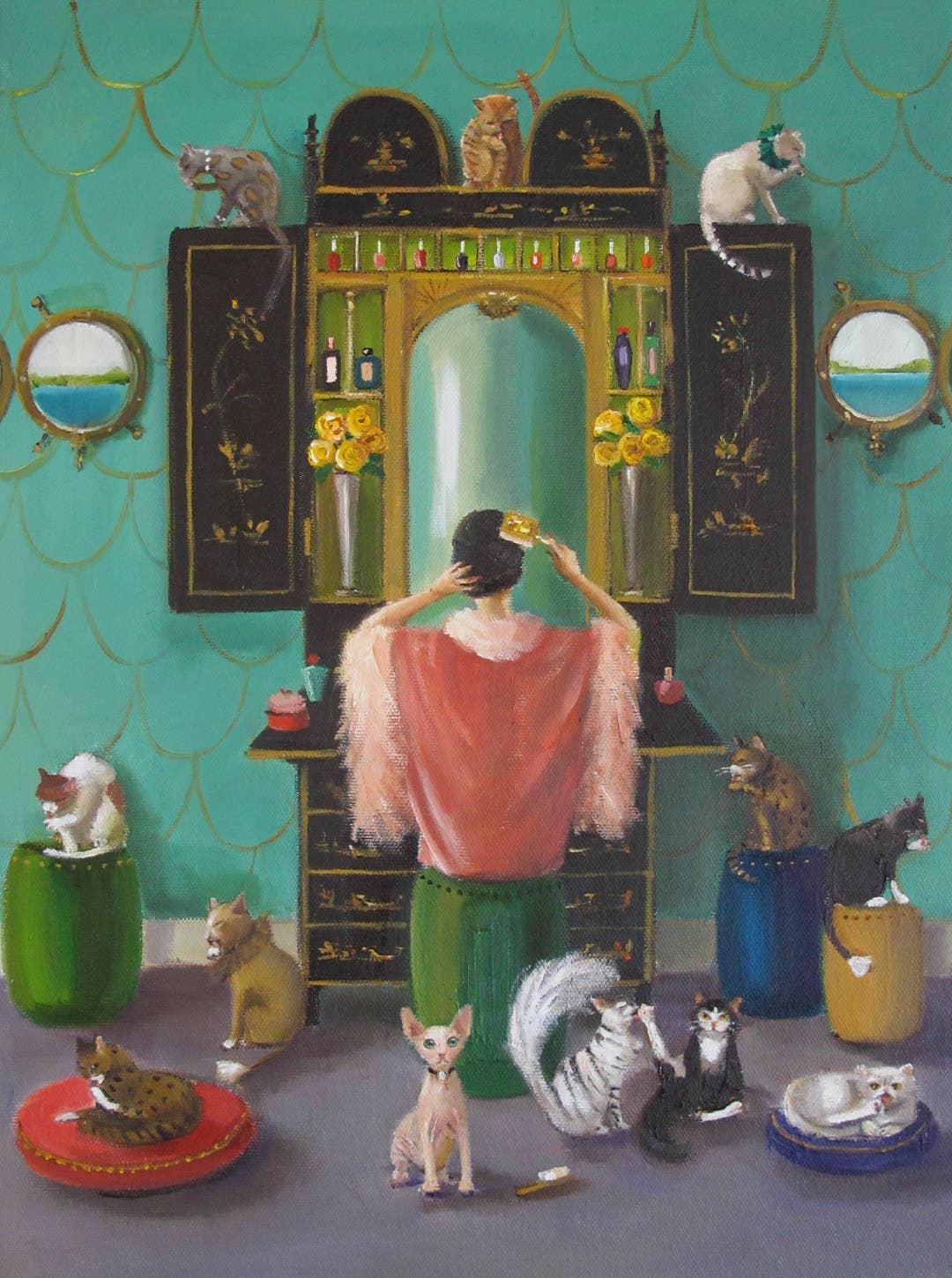 Janet Hill Studio - Miss Mink Lesson 1. Art Print