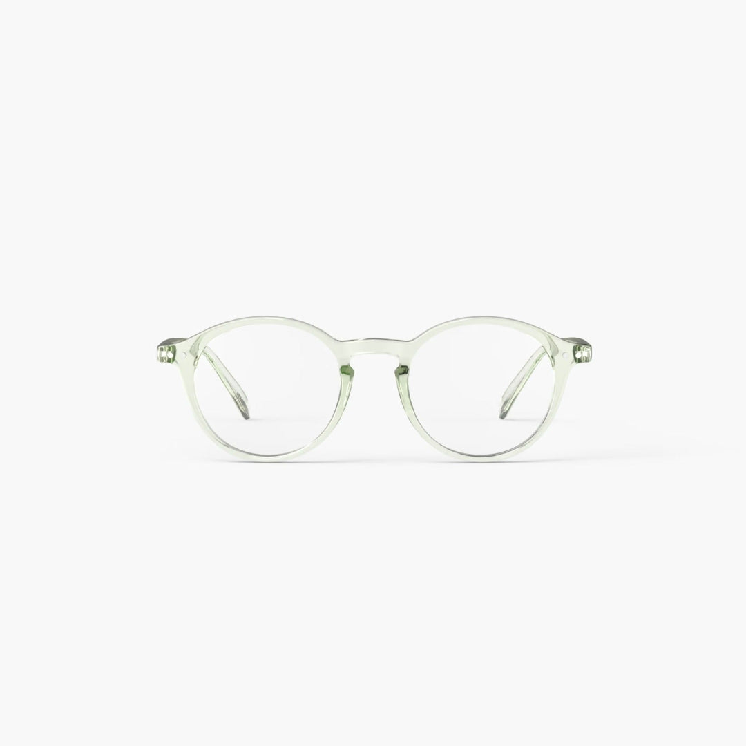Clear eyeglasses on a white background