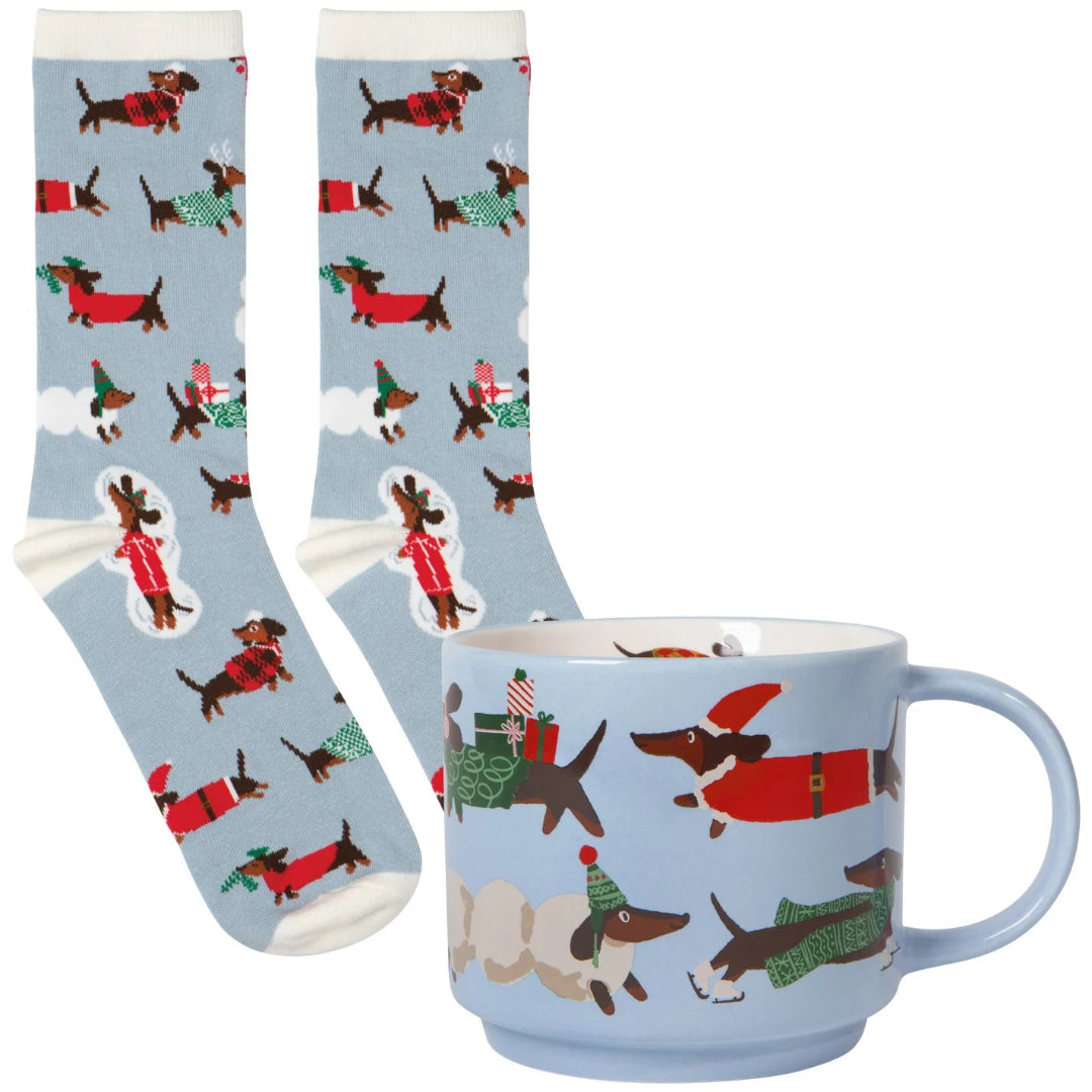 Dashing Dachshunds Mug & Sock Set