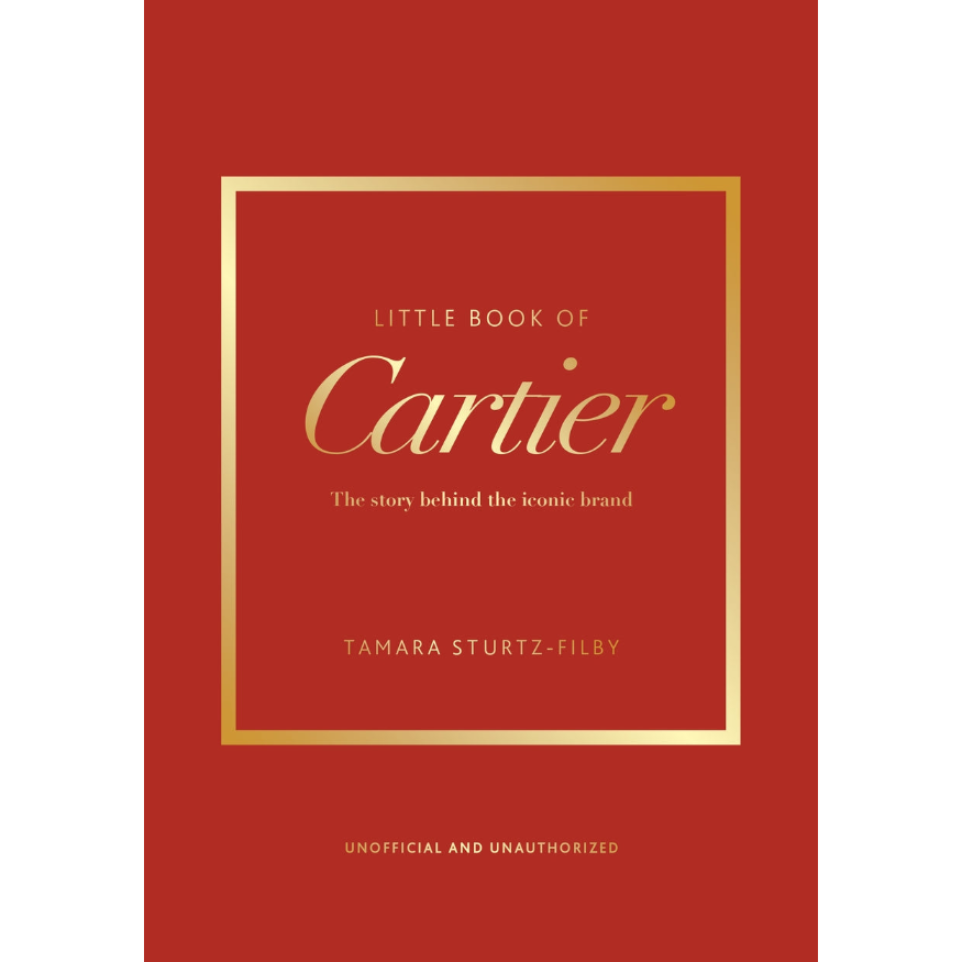Book cover of 'Little Book of Cartier' with gold text on a red background