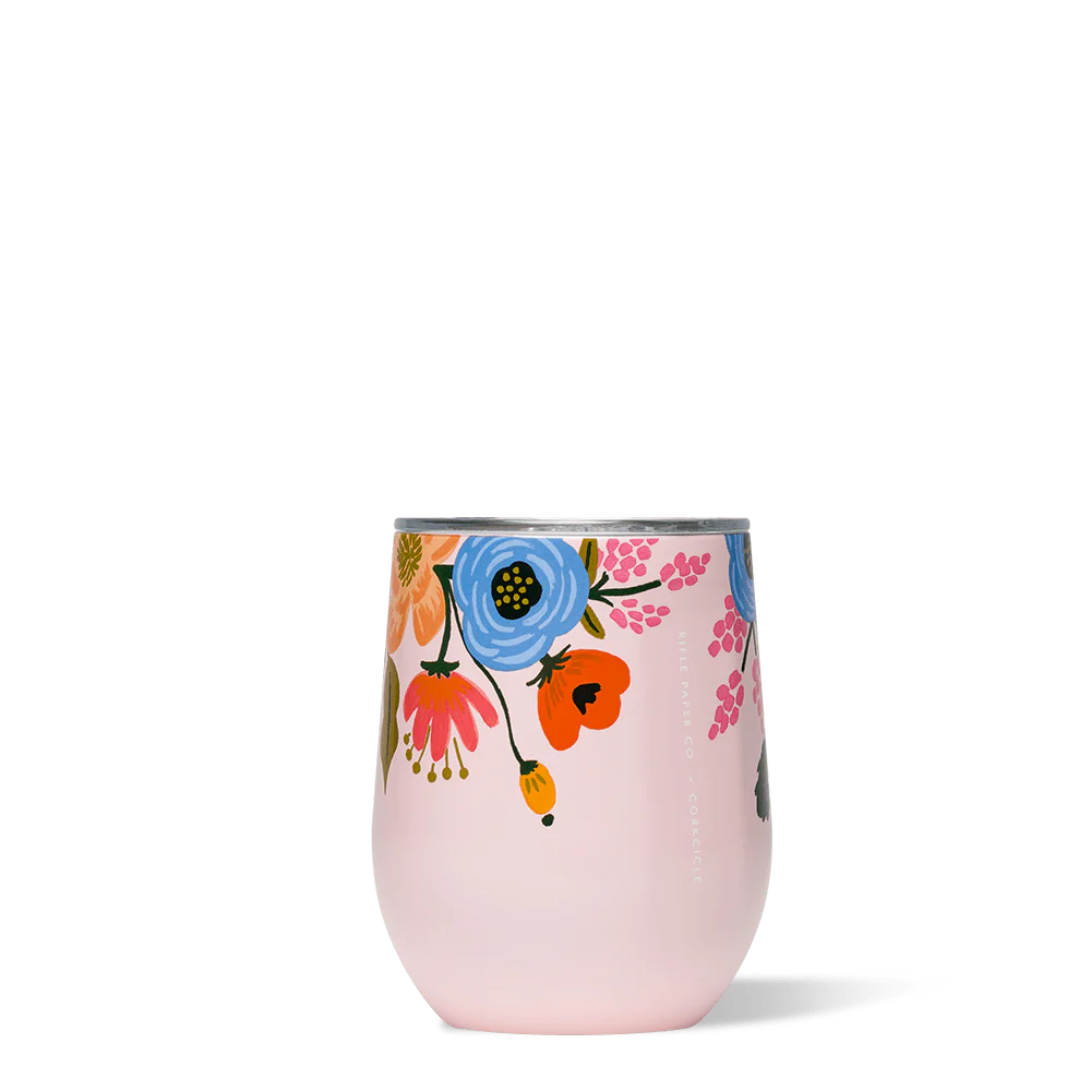 Corkcicle - Tasse sans pied Rifle Paper Blush à motif floral vif