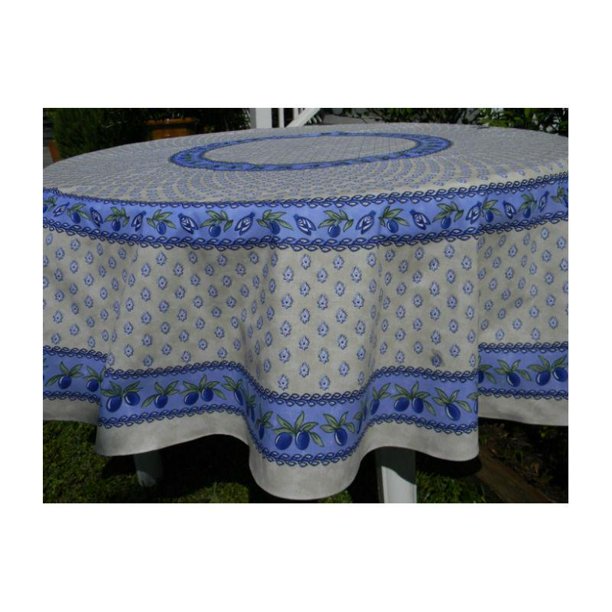 Le Cluny - Tablecloth Monaco Creme Blue - Belle De Provence