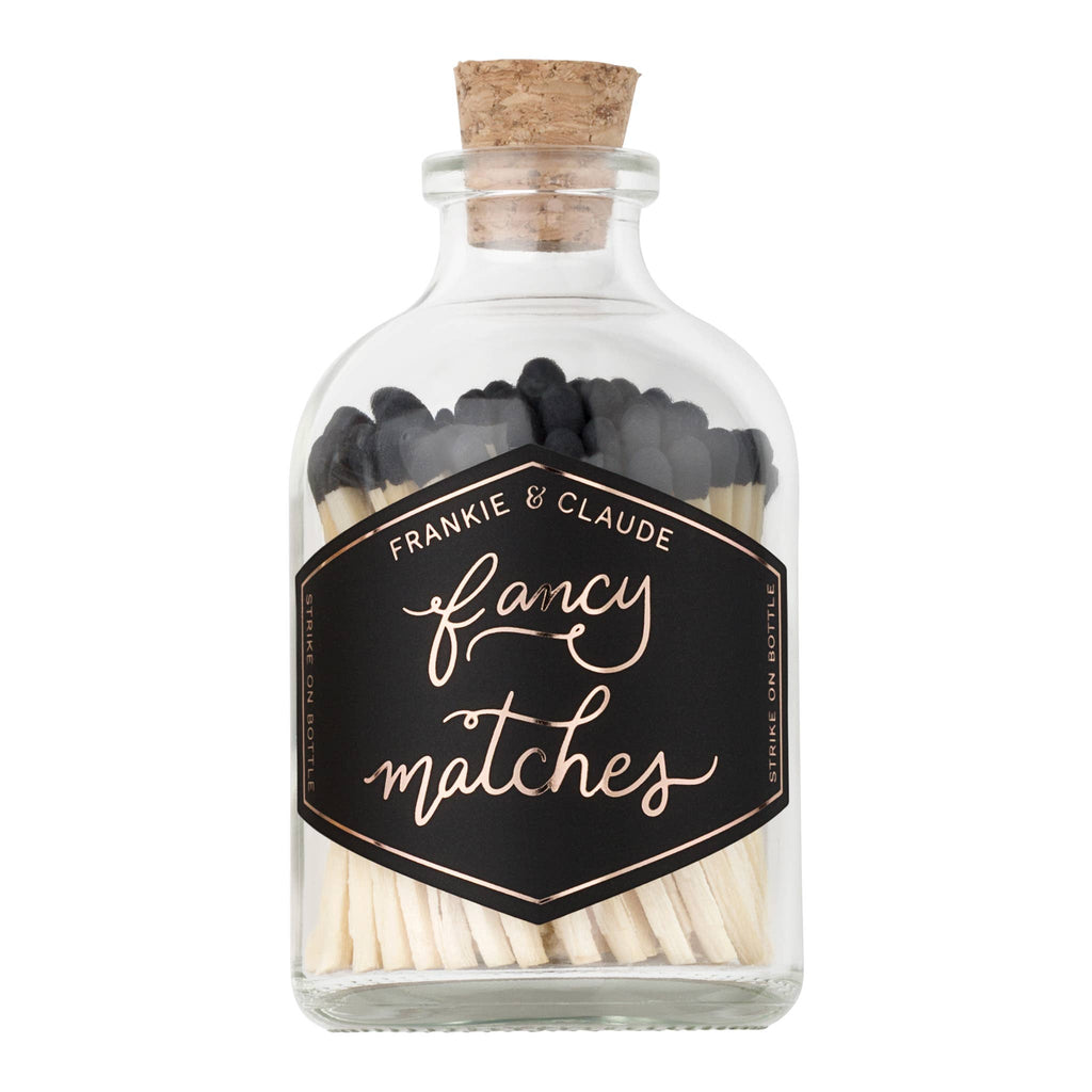 Fancy Matches: Black Small Match Jar - Belle De Provence