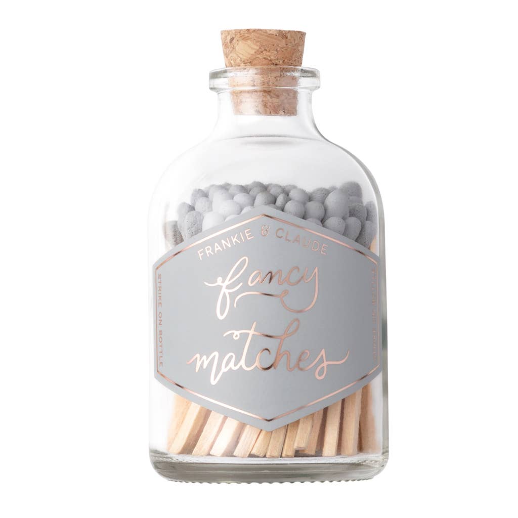 Fancy Matches: Gray Small Match Jar - Belle De Provence