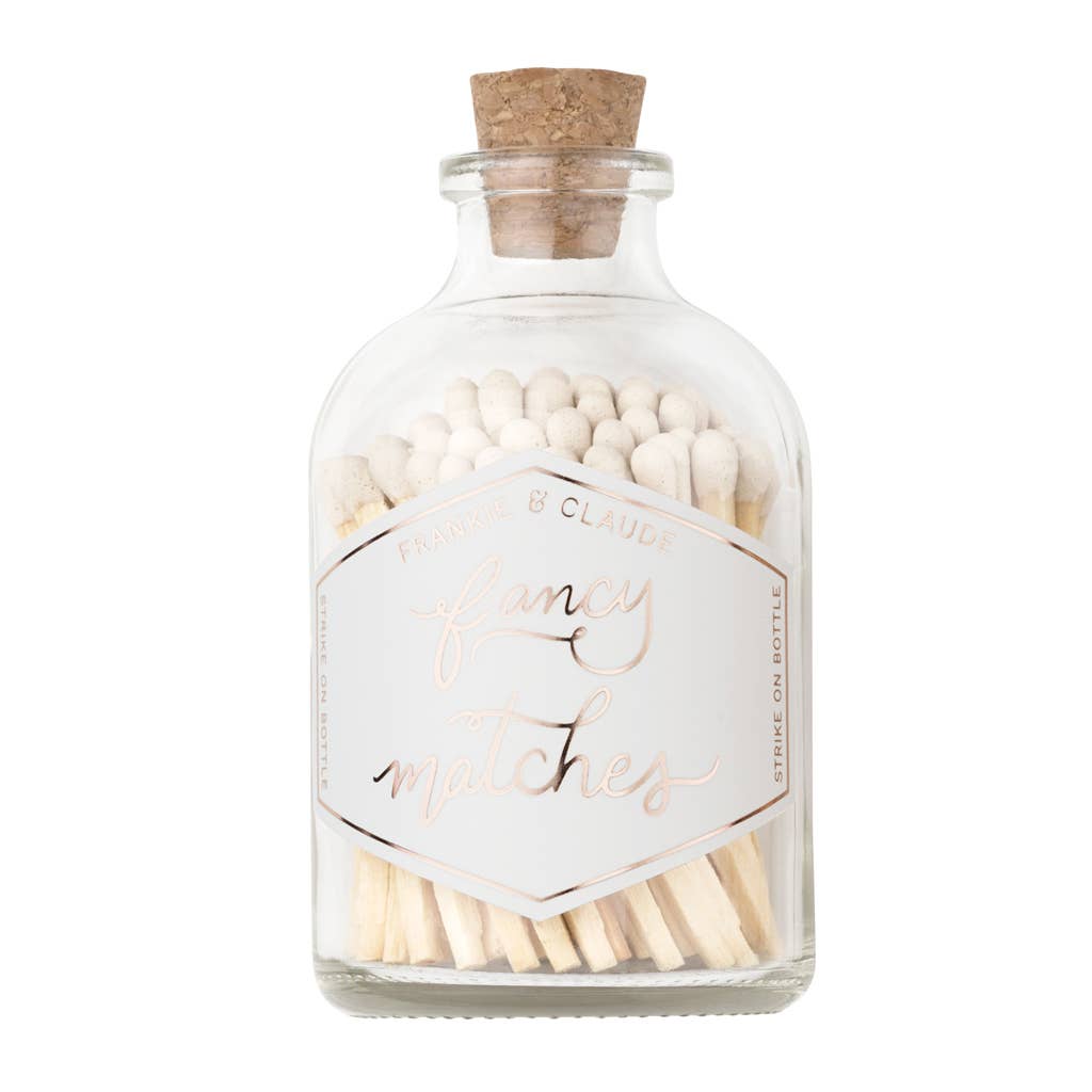 Fancy Matches: White Small Match Jar - Belle De Provence
