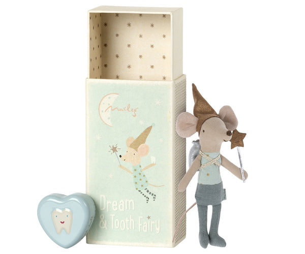 Blue Tooth Fairy Mouse in Box - Belle De Provence