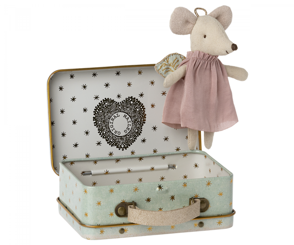 Maileg Angel Mouse in Suitcase