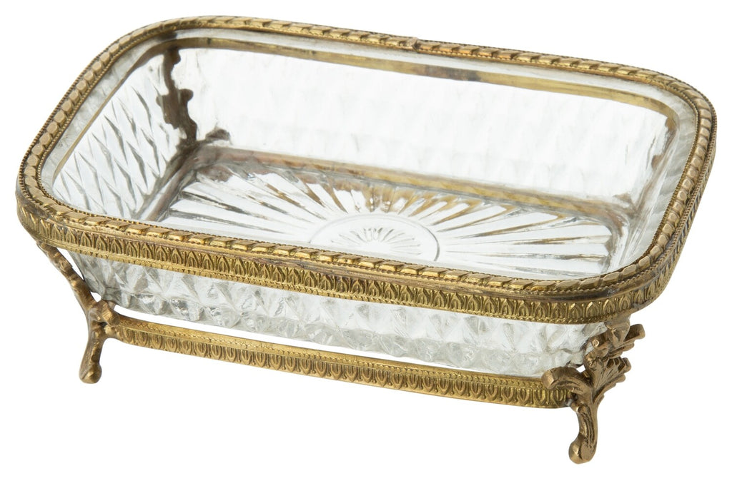 Rectangle Soap Dish in Metal Frame - Belle De Provence