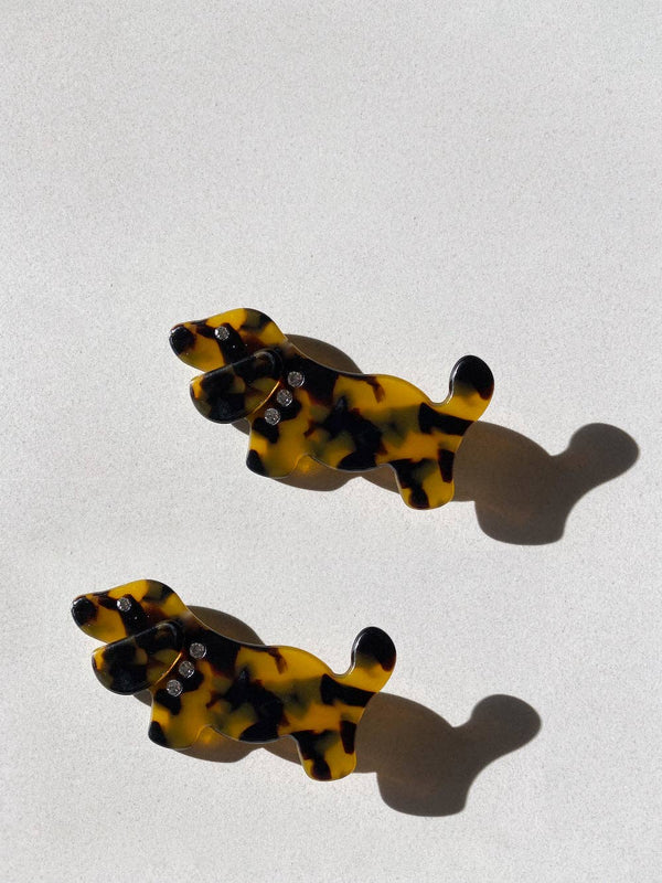 Tortoise Dog Hair Clip Set of Two