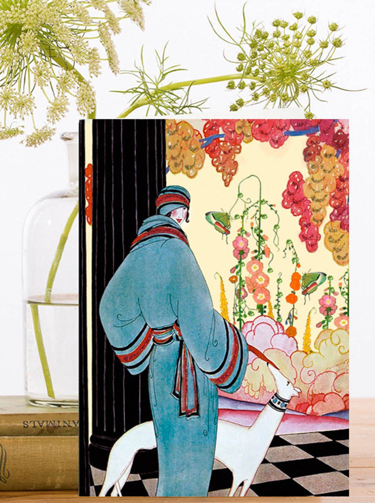 Hand Glittered Woman in Robe Greeting Card - Belle De Provence