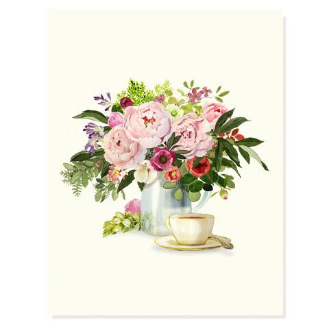 Tea with Flowers Card - Belle De Provence