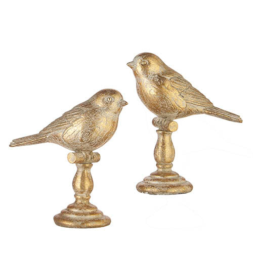 Gold Decorative Bird on Perch