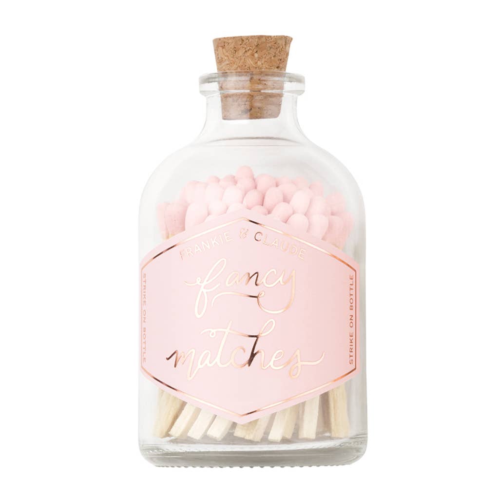 Fancy Matches: Blush Pink Small Match Jar - Belle De Provence