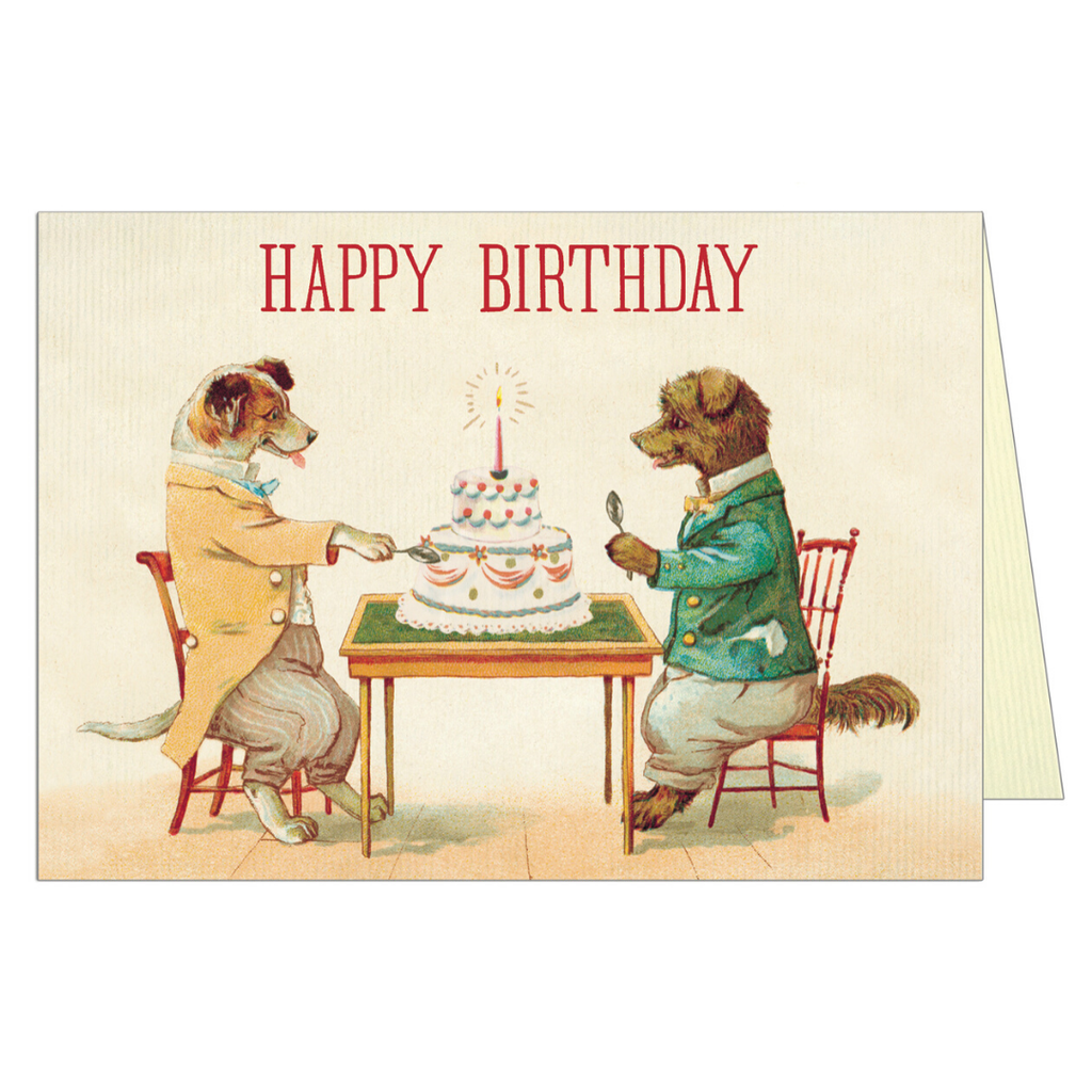 Happy Birthday Dogs and Cake Greeting Card - Belle De Provence