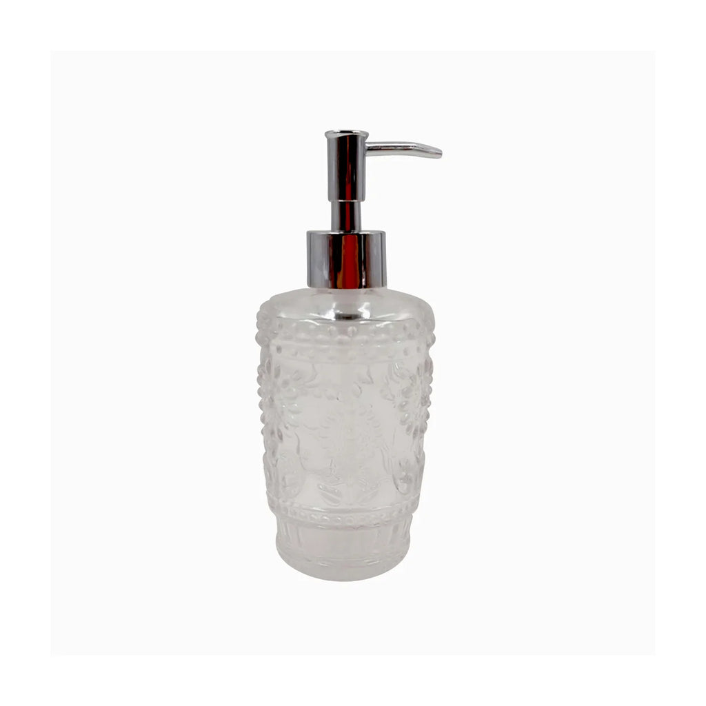 Clear Pattern Glass Soap Dispenser