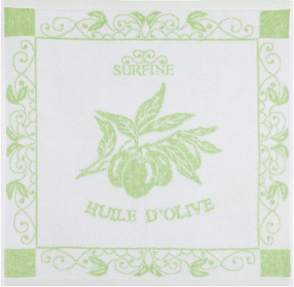 Huile Surfine Almond Green Terry Tea Towel - Belle De Provence