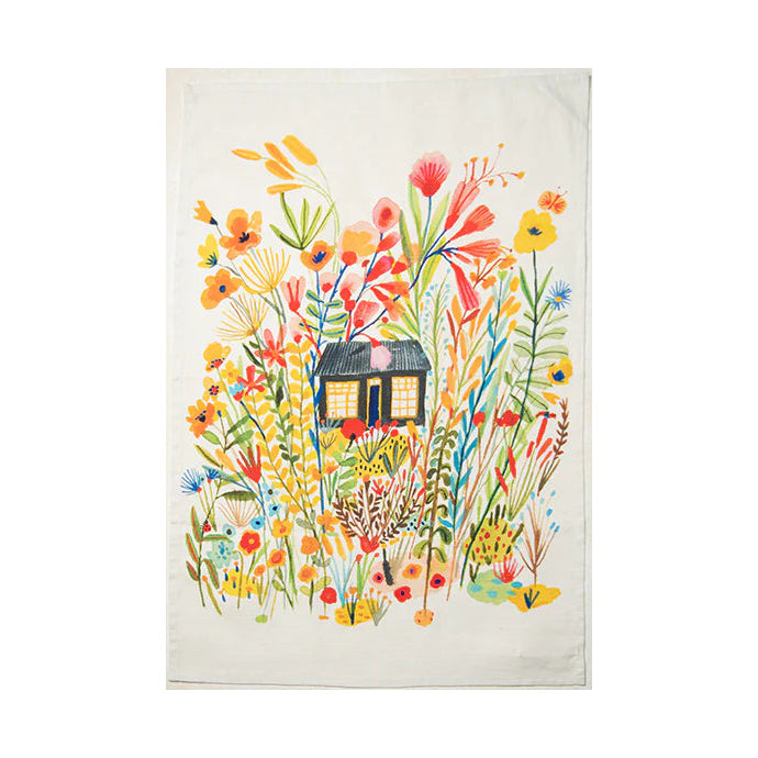 Black Cottage Tea Towel