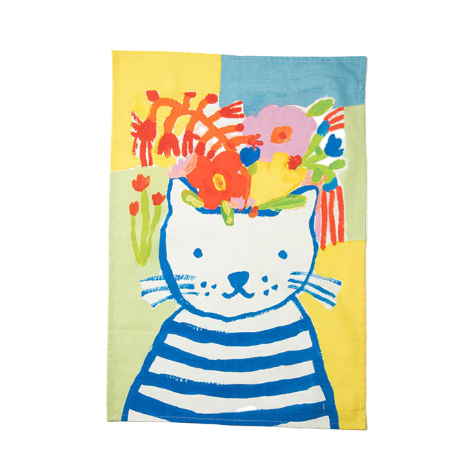 Blue Cat Tea Towel