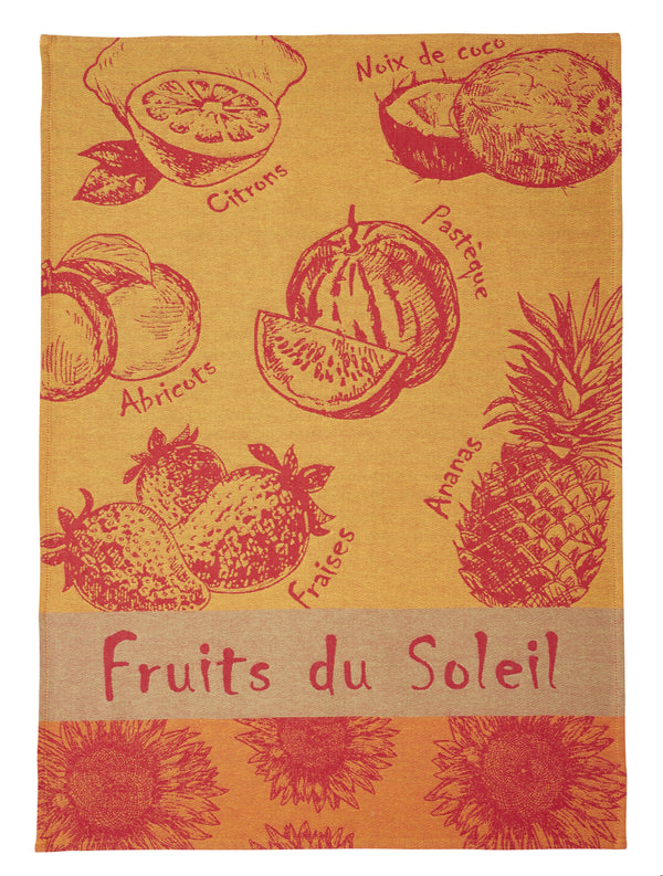 Fruits d'Ete Orange/Red Tea Towel - Belle De Provence