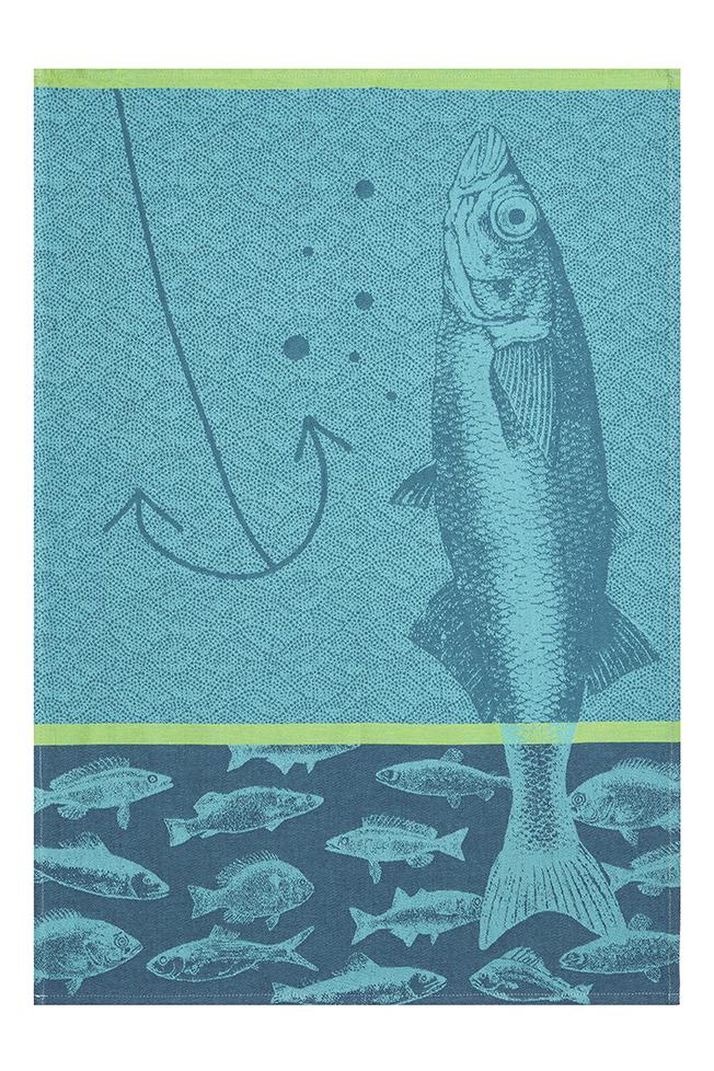 Poissons Blue Tea Towel - Belle De Provence