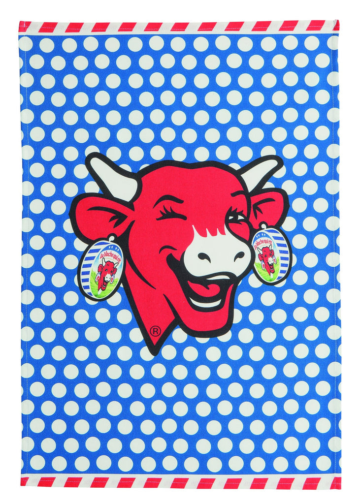 La Vache Qui Rit Pop Bleu Tea Towel - Belle De Provence