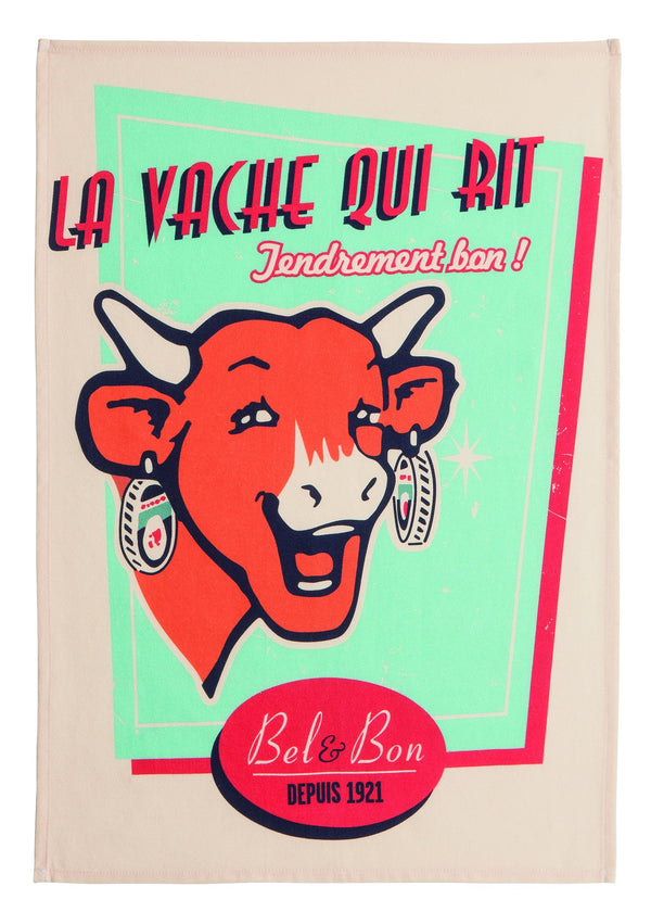 La Vache Qui Rit Retro Vanille Tea Towel - Belle De Provence